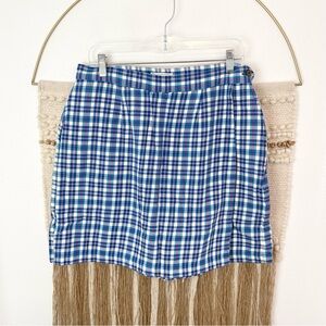 Vtg Izod Plaid Skirt Women 14 Pockets Preppie Coastal Grandma Euc